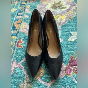 Clarks Soft Cushion Leather Black Heel